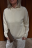 Vince - Trui - Boiled Cashmere Crew - Off White