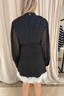 Rotate - Jurk - Minidress Ls Lace Detail - Black Comb