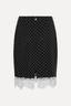 Rotate - Laceband Pencilskirt - Black Comb