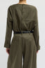 Tibi - Top - Cozy Flannel Boatneck Dolman Sleeve Top - Army Green