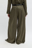 Tibi - Broek - Cozy Flannel Triple Pleat Pant - Army Green