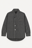 R13 - Blouse - Shawl Lapel Shirt - Black / White Stripe