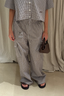 Ganni - Broek - Check Cotton Cargo Pants - Chicory Coffee