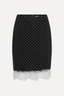 Rotate - Laceband Pencilskirt - Black Comb