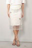 RÓHE - Rok - Embellished Tullip Organza Skirt - Off White