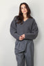 RÓHE - Trui - Compact V-Neck Jumper - Mid Grey Melange