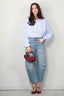 R13 - Blouse - Crossover Bubble Shirt - EOE Light Blue