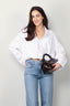 R13 - Blouse - Crossover bubble shirt -  White