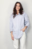 R13 - Blouse - DROP NECK OXFORD SHIRT - Blue With Pinstripe