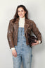 R13 - Jack - Exaggerated shoulder motorcycle jacket -  Brown leather