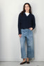 Denimist - Trui - V-Neck Cable Sweater - Navy