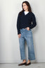 Denimist - Trui - V-Neck Cable Sweater - Navy