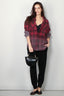 R13 - Blouse - Drop Neck Workshirt - Dip Dye Red Plaid