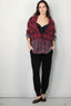 R13 - Blouse - Drop Neck Workshirt - Dip Dye Red Plaid