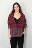 R13 - Blouse - Drop Neck Workshirt - Dip Dye Red Plaid