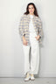 R13 - Blouse - Oversized Pocket Drop Neck Shirt - Cream/ Blue Plaid