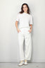 forte_forte - Broek - Diagonal Cotton Fleece Twisted Pants - Bianco