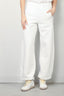 forte_forte - Broek - Diagonal Cotton Fleece Twisted Pants - Bianco