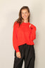 Tibi - Trui - Skinlike Mercerized Wool Crewneck Pullover - Red