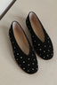 Le Monde Béryl - Ballerina's - Regency Slipper Crystal Studded Suede - Black