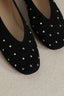 Le Monde Béryl - Ballerina's - Regency Slipper Crystal Studded Suede - Black