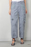 R13 - Broek - Cropped Cargo - Faded Steel Blue Canvas