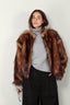 Halfboy - Jas - Short eco fur coat -  Beige/tabacco