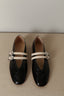 Le Monde Béryl - Ballerina's - Ballet Claudia Slippers Leather - Black & Ecru