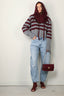 Halfboy - Trui - Alice crew neck -  Melange/bordeaux