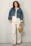 Denimist - Jas - Oversized cropped denim jacket -  Eldon w/ sherpa lining