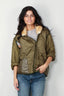 R13 - Jas - Refurbished liner with shearling shawl collar -  Olive