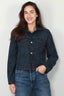 Ganni - Jack - Fluffy Denim Fitted Blazer  -  Rinse