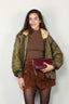 R13 - Jas - Refurbished liner with shearling shawl collar -  Olive