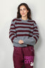 Halfboy - Trui - Alice crew neck -  Melange/bordeaux