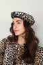 Ganni - Baret - Woven Beret Cotton - Leopard