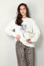 Ganni - Sweatshirt - Isoli Kittens Drop Shoulder Sweatshirt - Egret