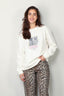 Ganni - Sweatshirt - Isoli Kittens Drop Shoulder Sweatshirt - Egret