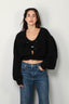 Rotate - Vest - Knit Cropped Cardigan - Black