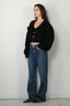 Rotate - Vest - Knit Cropped Cardigan - Black