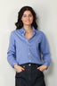 Tibi - Blouse - Mini check shirting detached slim shirt -  Blue multi