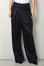 Tibi - Broek - Newton Stripe Double Waist Boxer Trouser - Navy melange