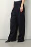 Tibi - Broek - Newton Stripe Double Waist Boxer Trouser - Navy melange