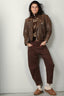 R13 - Jack - Exaggerated shoulder motorcycle jacket -  Brown leather