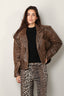 R13 - Jack - Exaggerated shoulder motorcycle jacket -  Brown leather