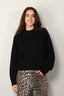 Tibi - Sweater - Cashmere Sweater Crewneck Oversized Sculpted Pullo - Black