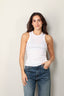 RÓHE - top - Cotton rib tank top -  white