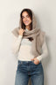 Lisa Yang - Sjaal - Rina Brushed Hooded Scarf -  Mole Brushed