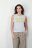 Golden Goose - Top - Sleeveless Slim T-shirt - Grey Melange / Yellow