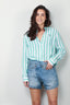 Ralph Lauren - Blouse - N WD Crp St Long Sleeve Button Front Shirt - Green White