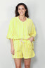 Bongusta - T-shirt - Naram Oversized Shirt - Pristine & Neon Yellow